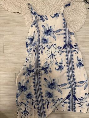 Blue and White Floral Sundress